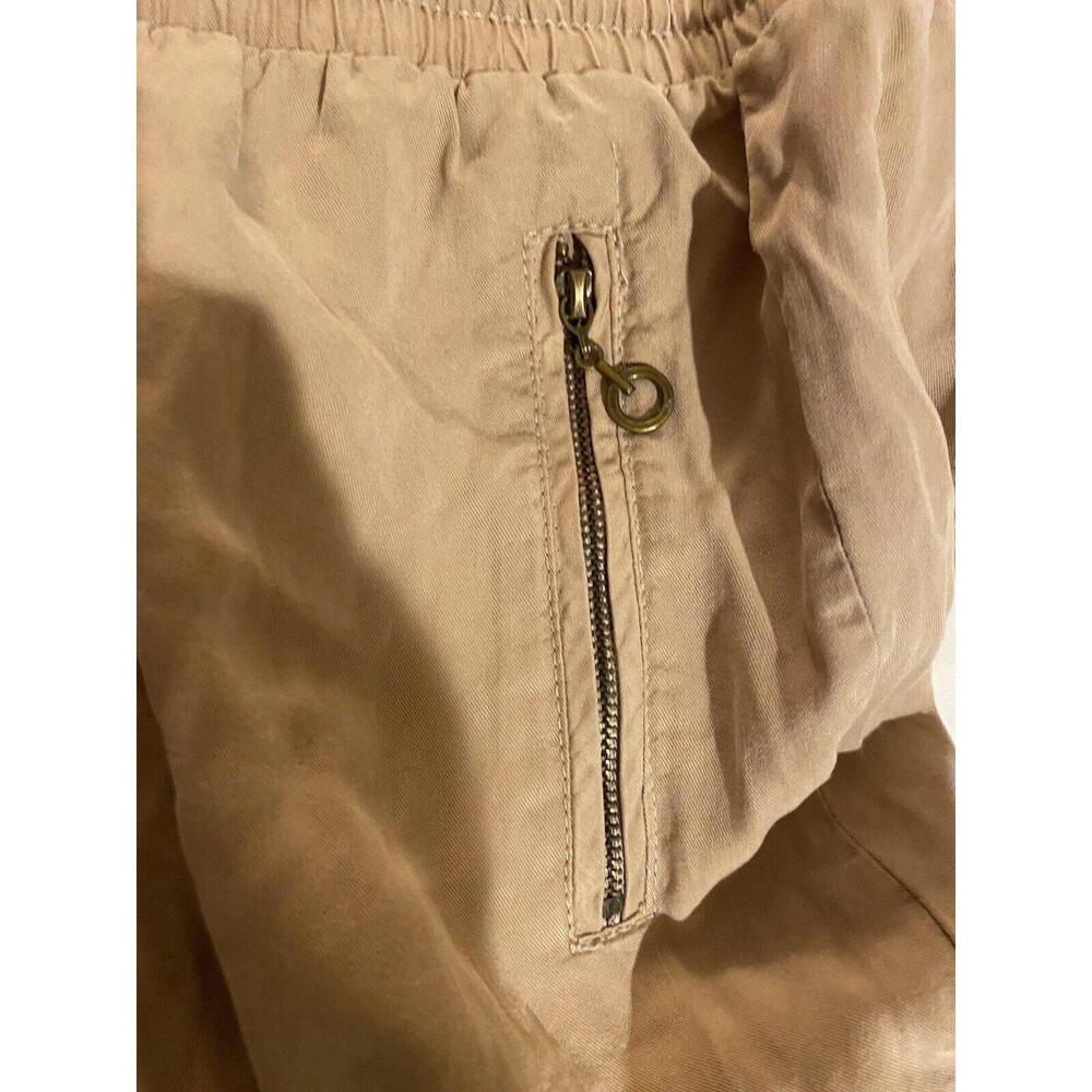 Womens size Large 100% Tencel Pants Joggers Zipper Pockets Drawstrings Tan NEW - Picture 7 of 10